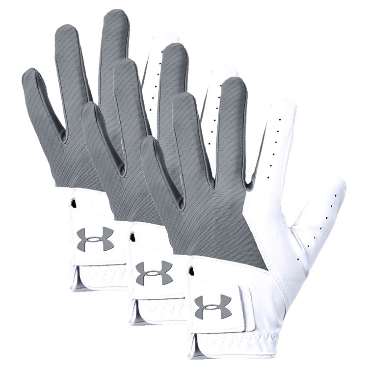 Under Armour Medal Golf Glove (3 Pack) /Steel (Right Handed Golfer)