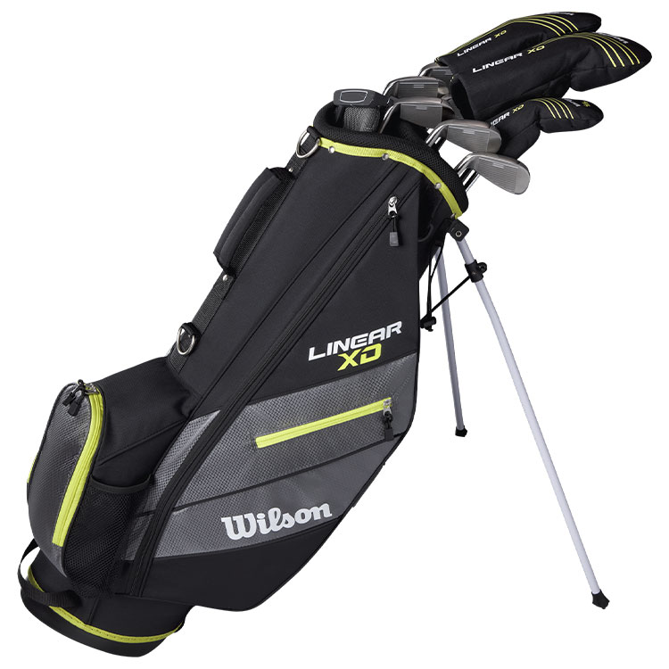 Wilson Linear XD 11-Piece +1 Inch Longer Golf Package Set Steel/ Stand Bag