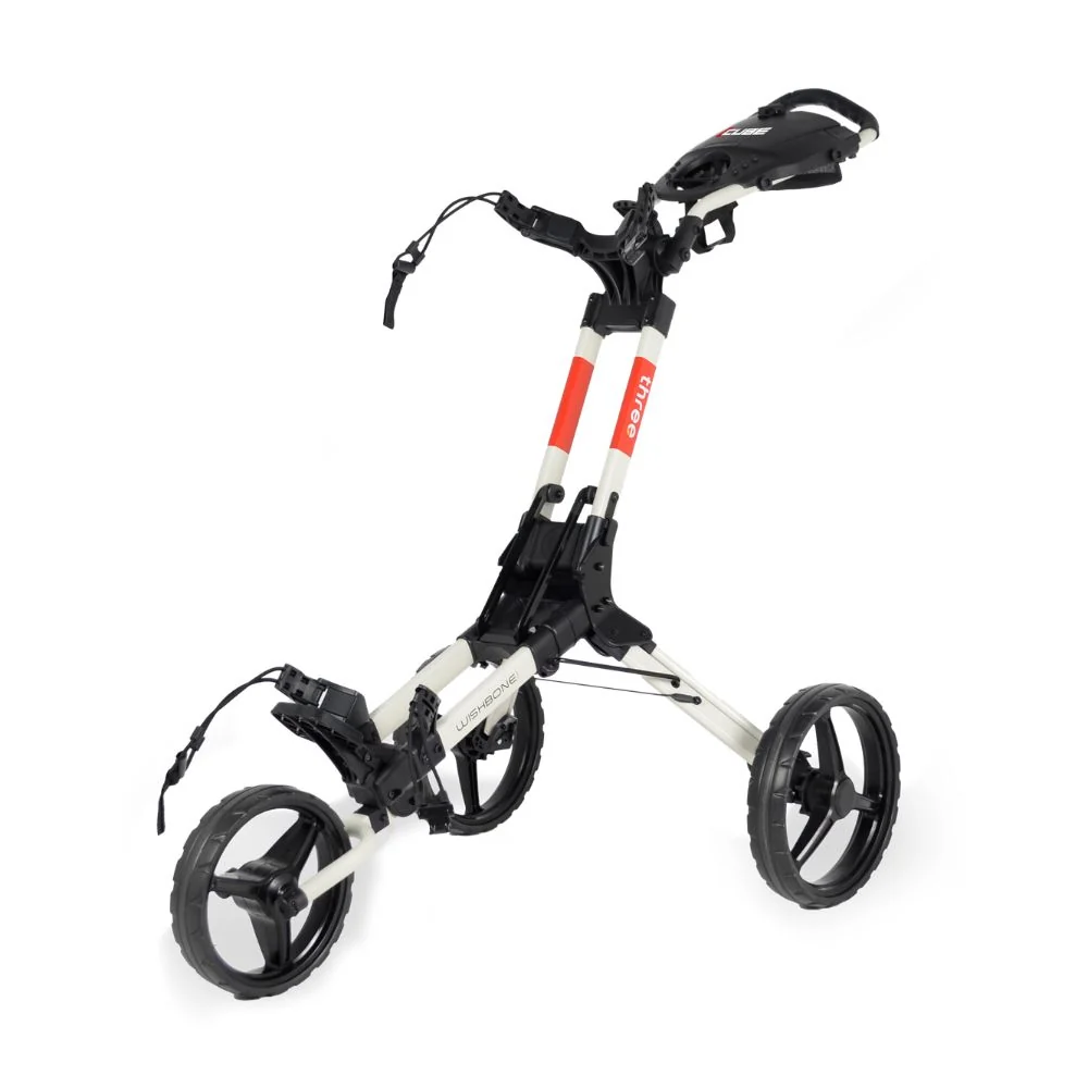 Wishbone Golf Cube 3 Wheel Compact Red Trolley